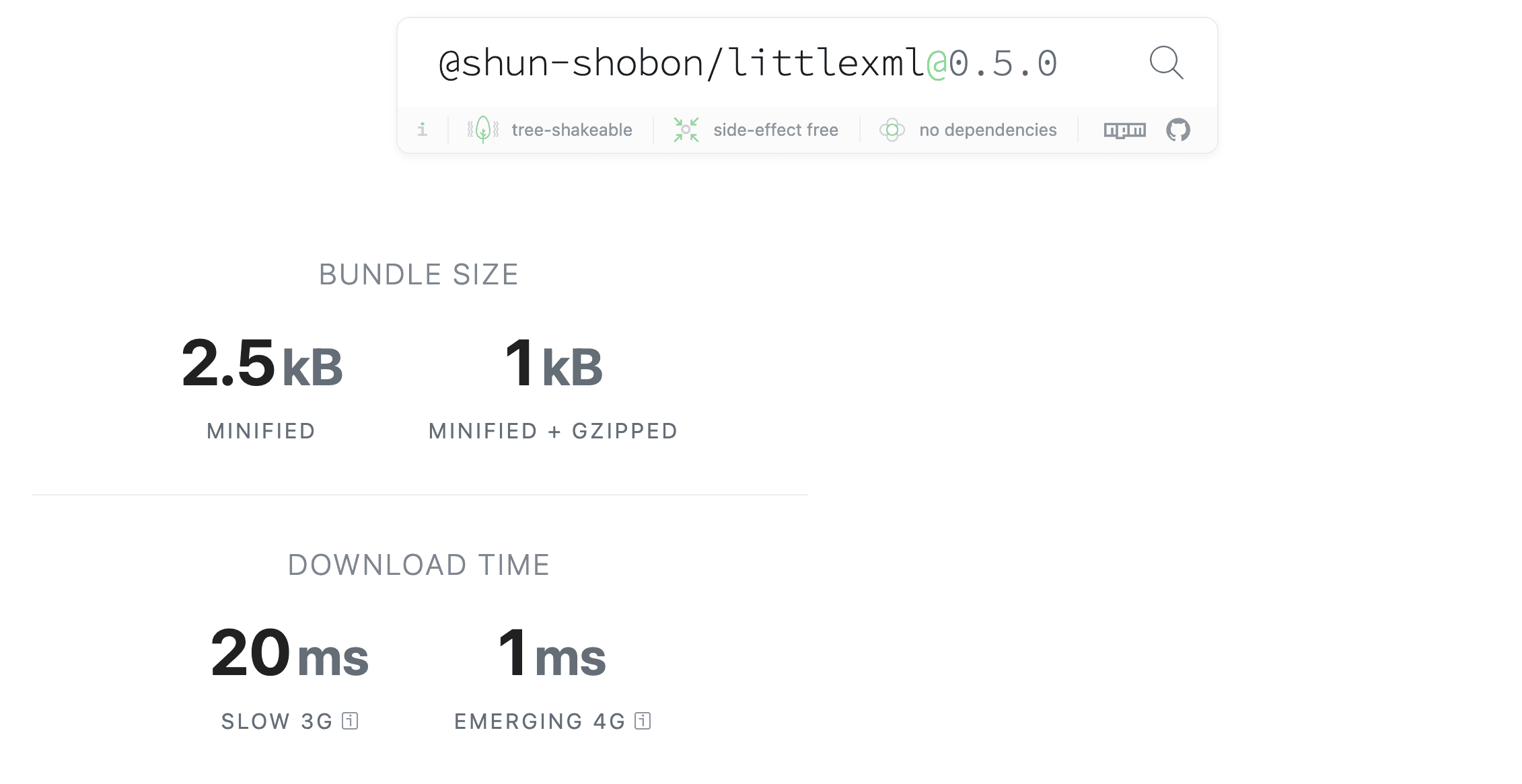 littlexmlのバンドルサイズ(1kB)